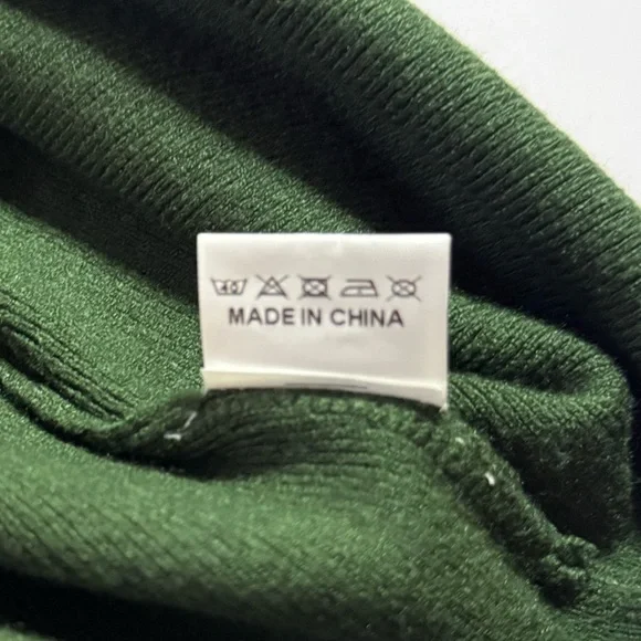 NWT Midi Knitted Ribbed Turtleneck Bodycon Sweater Dress Green Size M/L - Picture 13 of 13